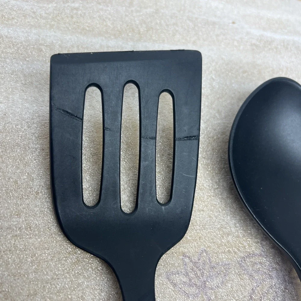 Tramontina Black Kitchen Utensils - Spatula, Spoon, Pasta Spoon- Great Condition